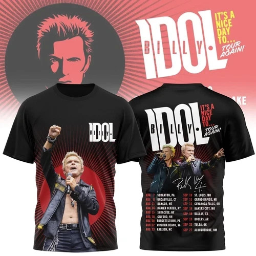 New Billy Idol Its A Nice Day To Tour Again 2026 T-shirt 3D TU1951