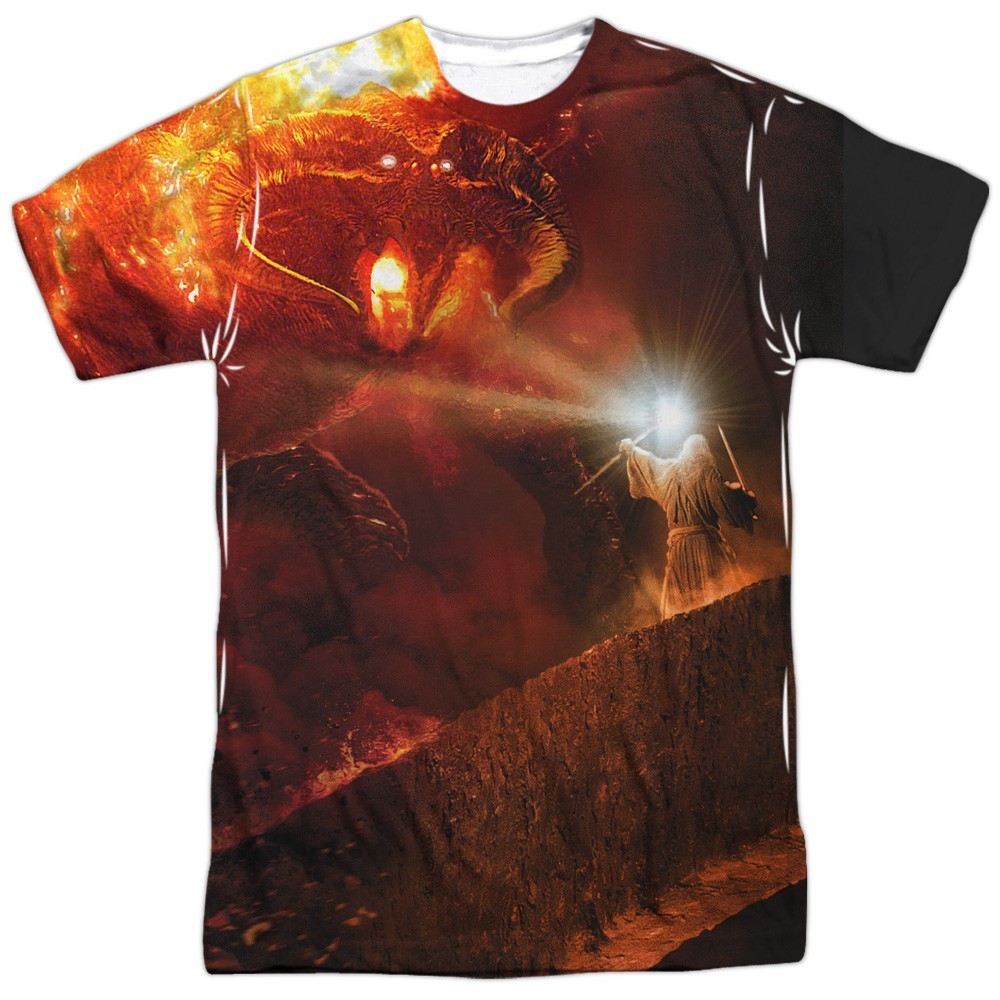 LORD OF THE RINGS SHALL NOT Licensed Sublimated Adult Graphic Tee Shirt SM-3XL