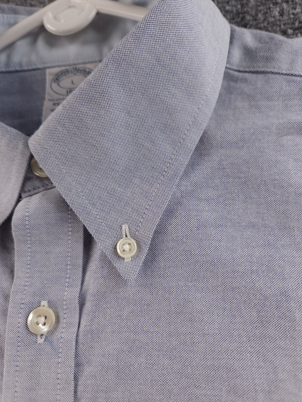 Brooks Brothers Oxford Button-Down Short Sleeve Cotton Spandex Large Regent OCBD