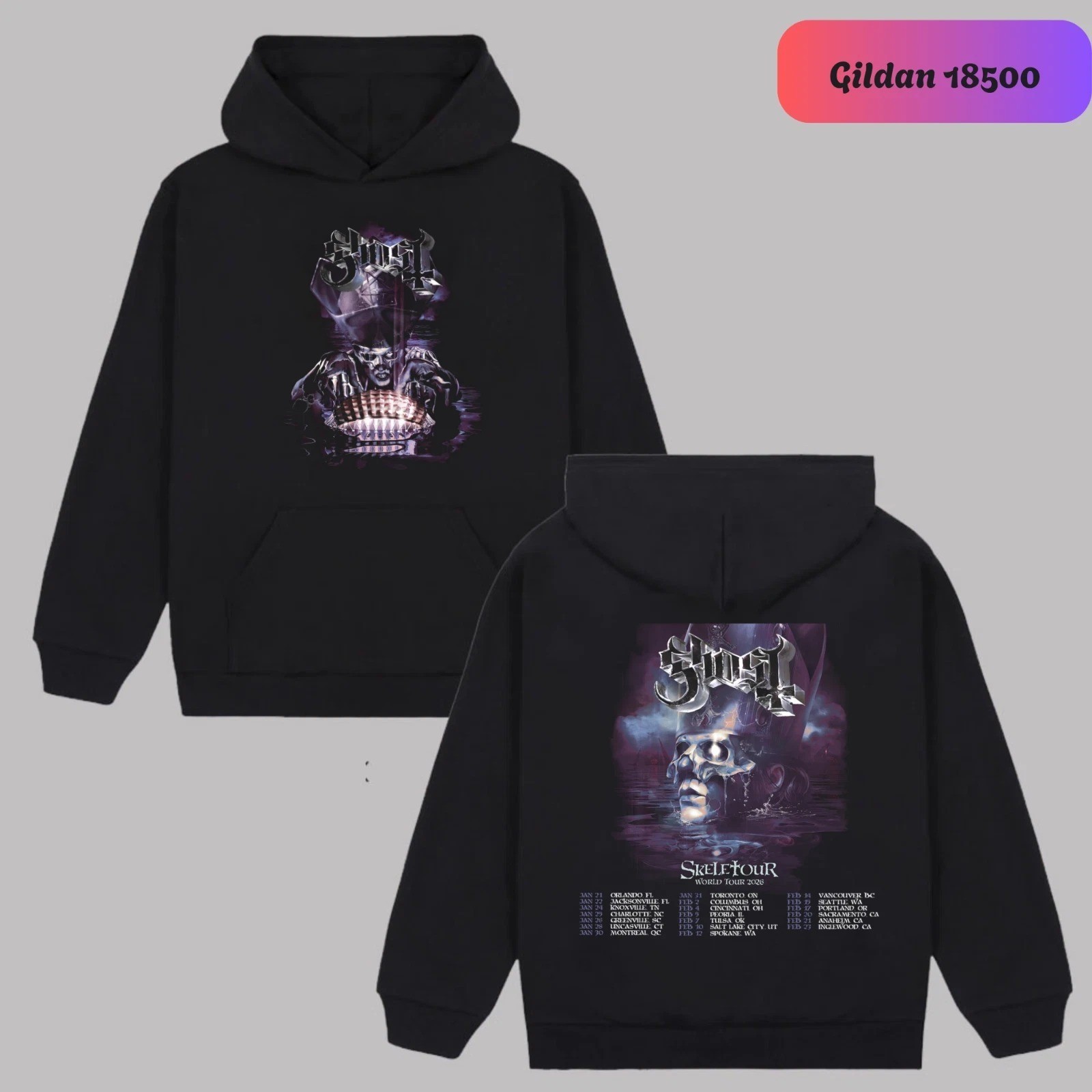 Ghost Skeletour World Tour 2026, Ghost Band Merch Hoodie