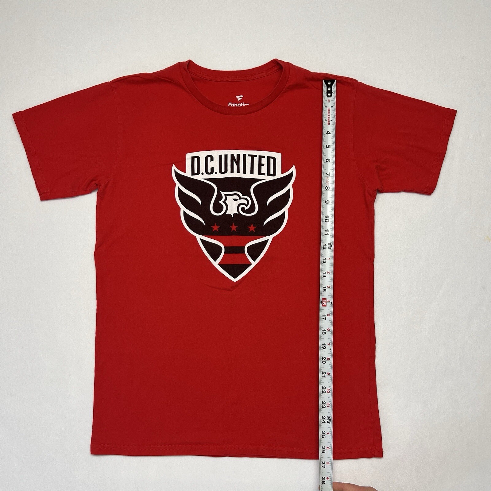 DC United Luciano Acosta Size Large Mens Red Double-sided Graphic Logo Tee