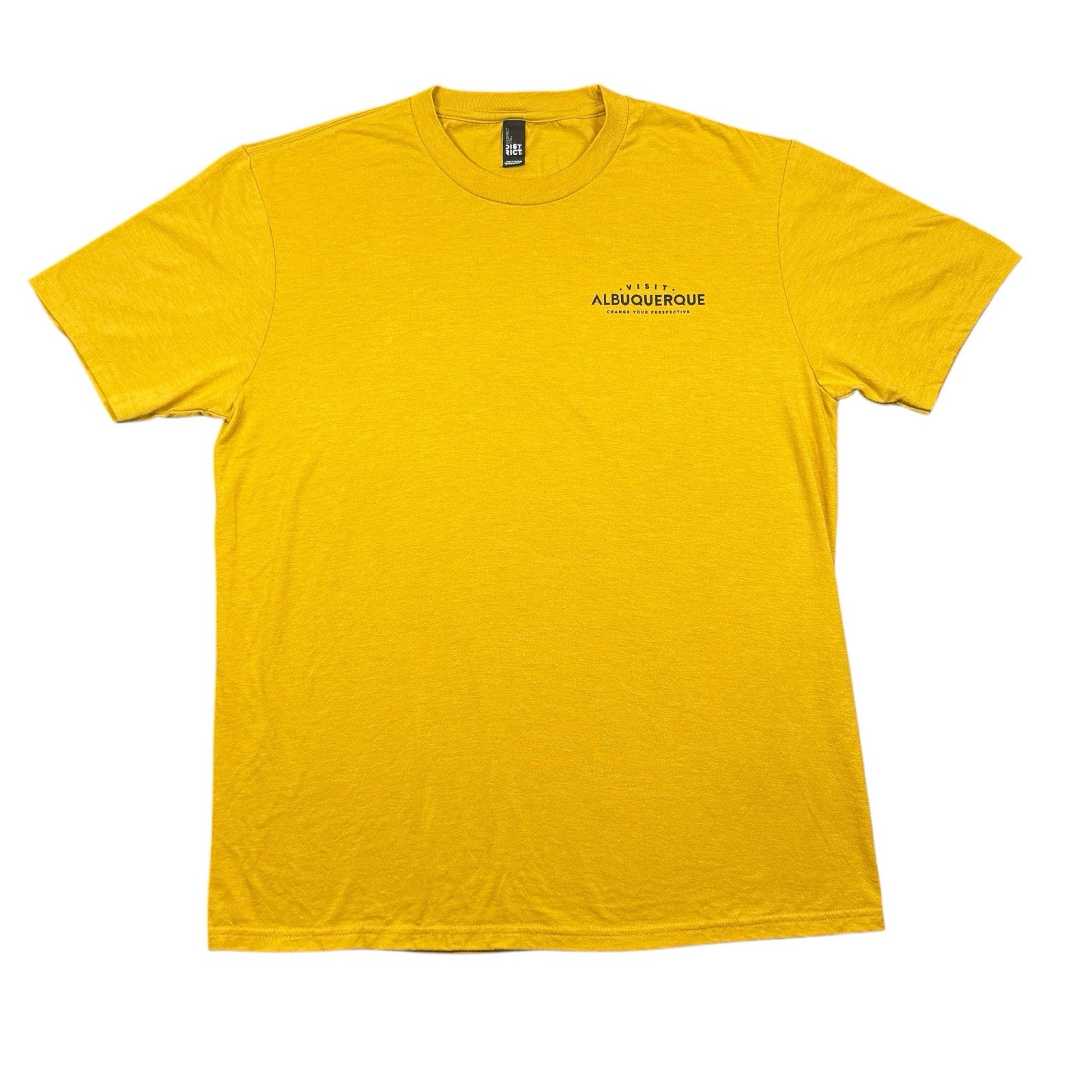 Visit Albuquerque Graphic T-Shirt Size L Yellow Tri-Blend Tourist Promo Tee