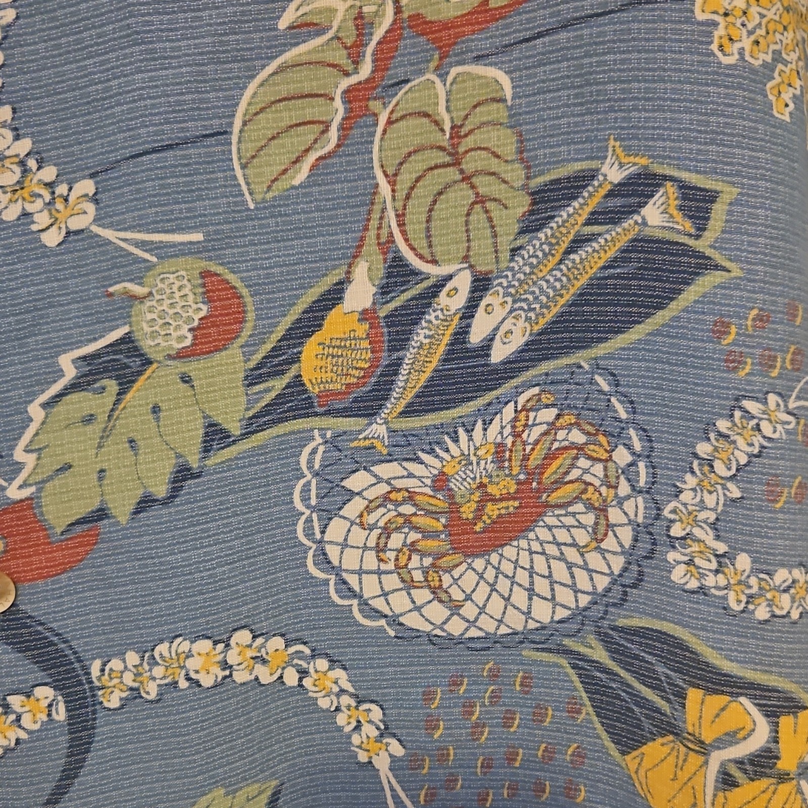 Kahala 2XL Rayon Blend Short Sleeve Button-Up Shirt Blue Floral Hawaiian Pockets