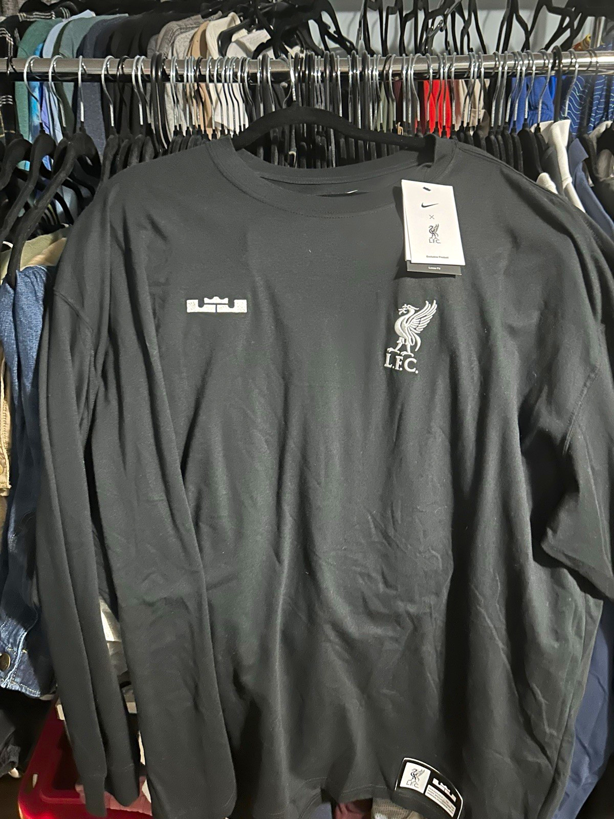 Nike Tee Liverpool FC LeBron James Black Loose Fit Short Sleeve 3XL