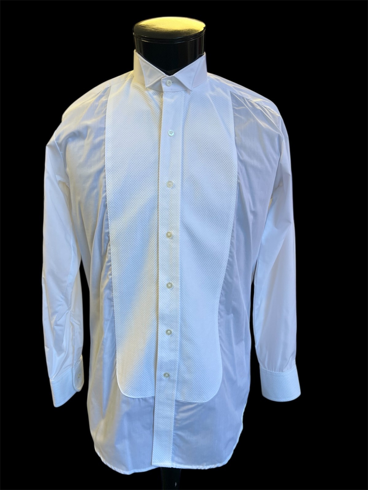 Men’s White Pique Wingtip Tuxedo Shirt – Formal Gala Full Dress EASY CARE