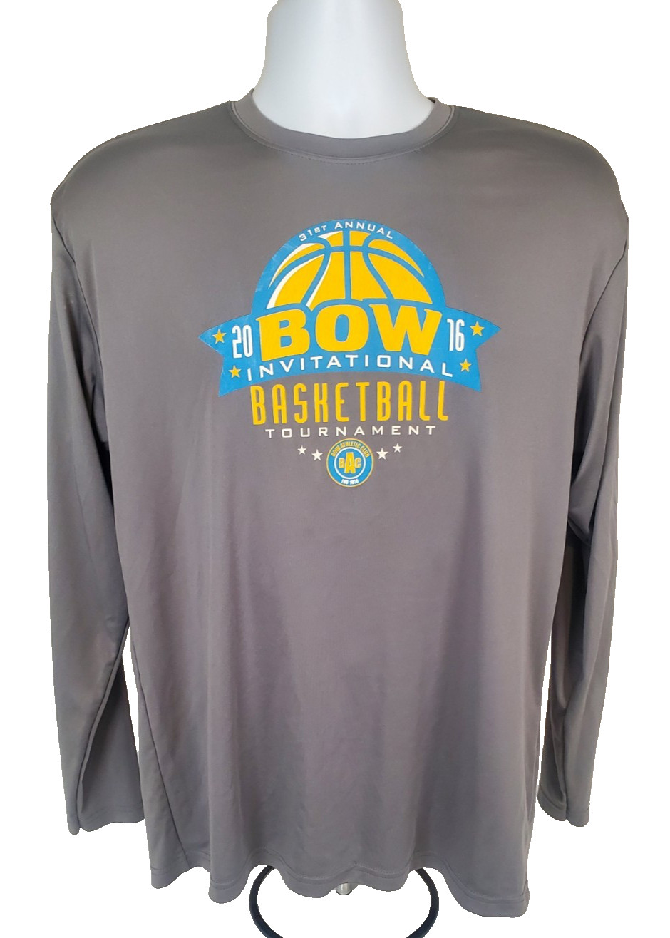 2016 Bow Invitational Basketball Tournament Adult M Gray Shirt Long Sleeves