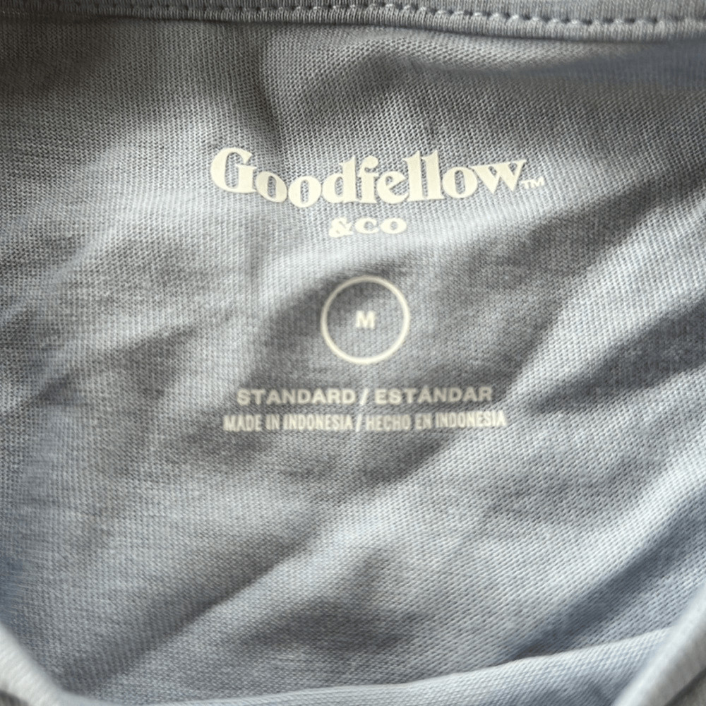 Goodfellow Medium Standard Foggy Blue Striped Crewneck Short Sleeve T-Shirt Tee