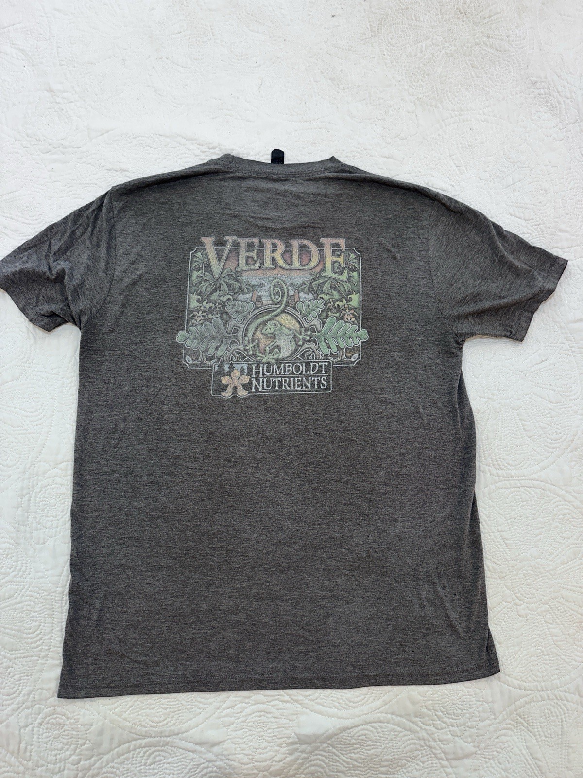 Humboldt Nutrients Epic “Verde” Graphic Gray T-Shirt Mens L Soft (Some Pinholes)