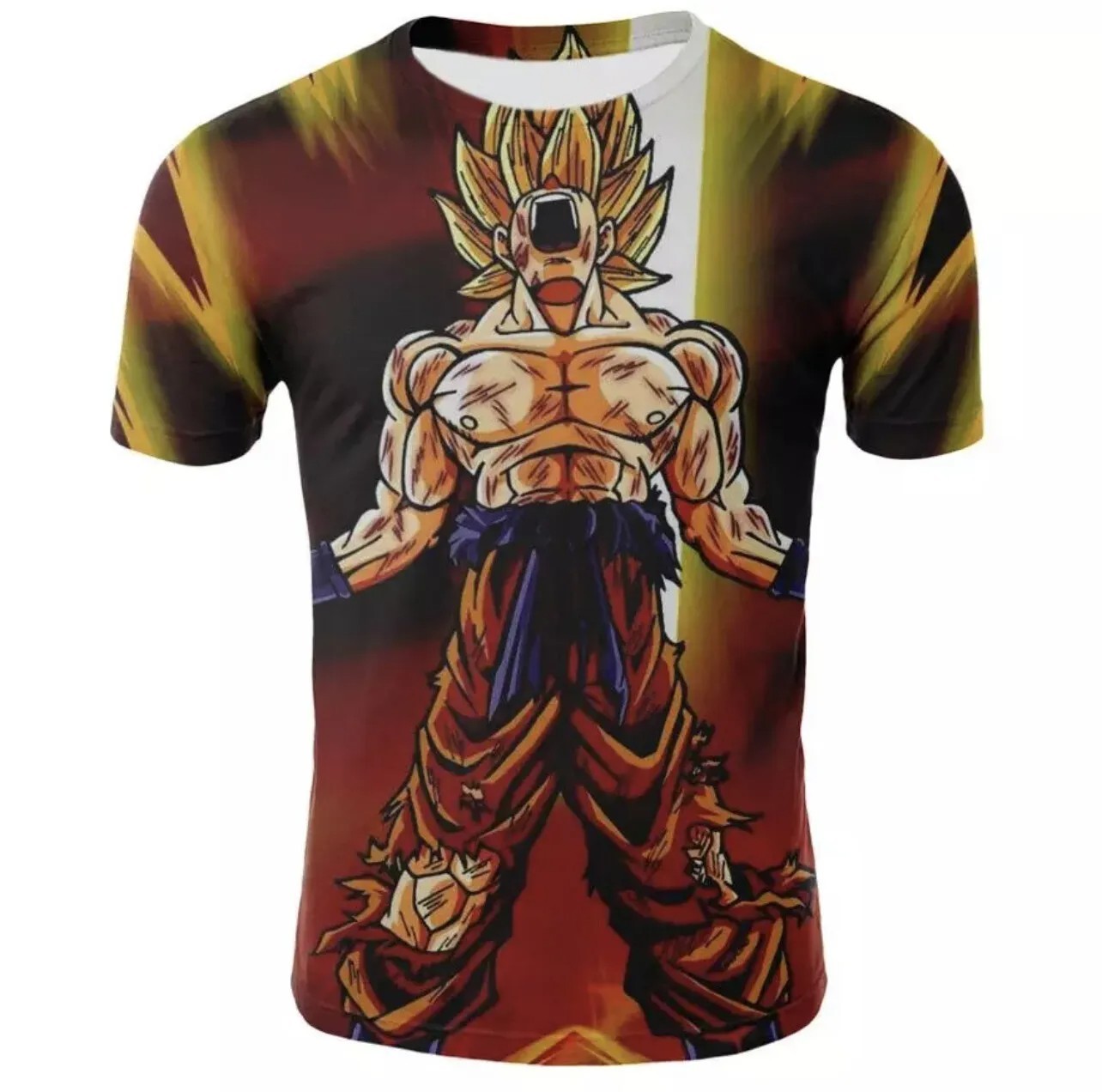 Dragon Ball Z Super Saiyan Goku 3D All Over Print T-Shirt Anime Graphic, Large