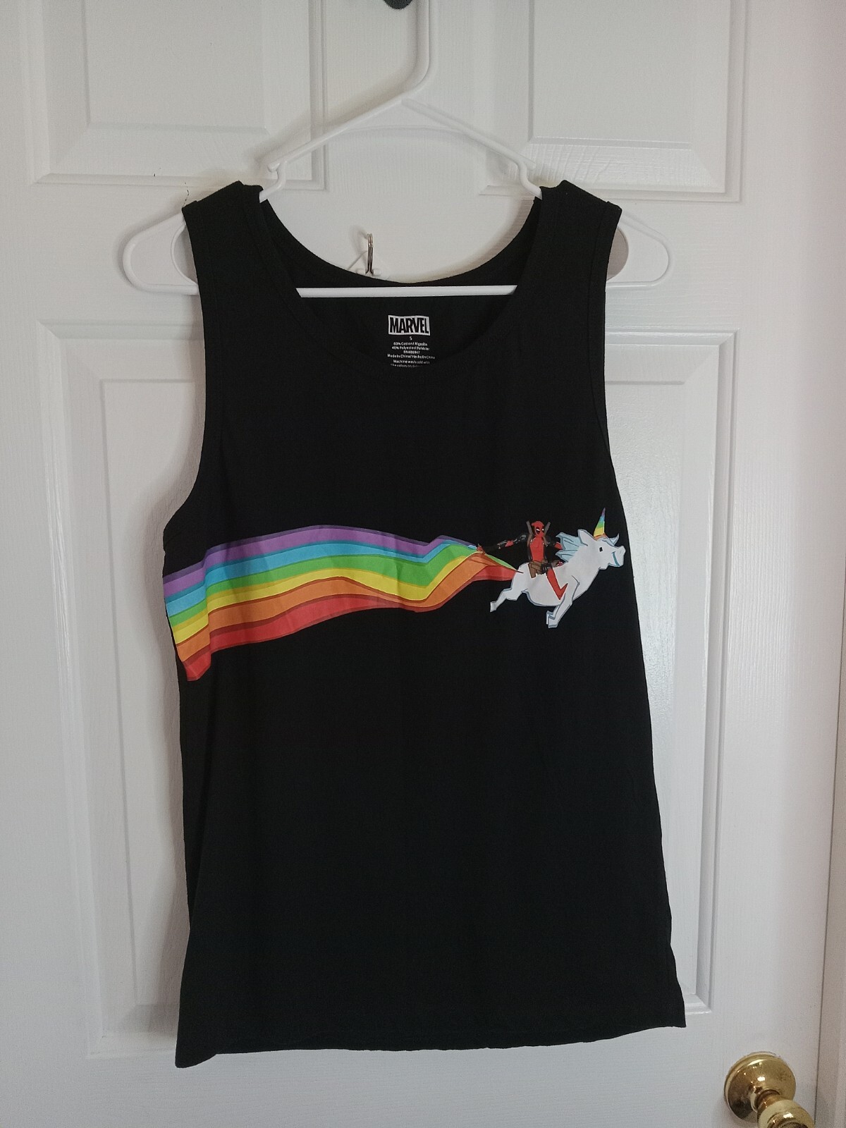 Marvel Deadpool Tank Top Iconic Rainbow Graphics Comfortable stylish Small Men