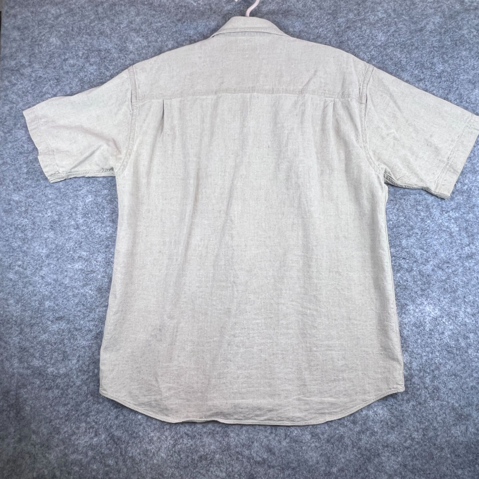 Mens Med Shirt Linen Cotton Classic Outdoor Beige Short-SleeveG.H. Bass & Co