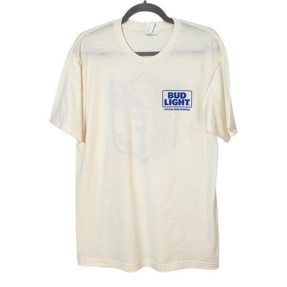 Bud Light NFL Cream Short Sleeve Tee Size Large