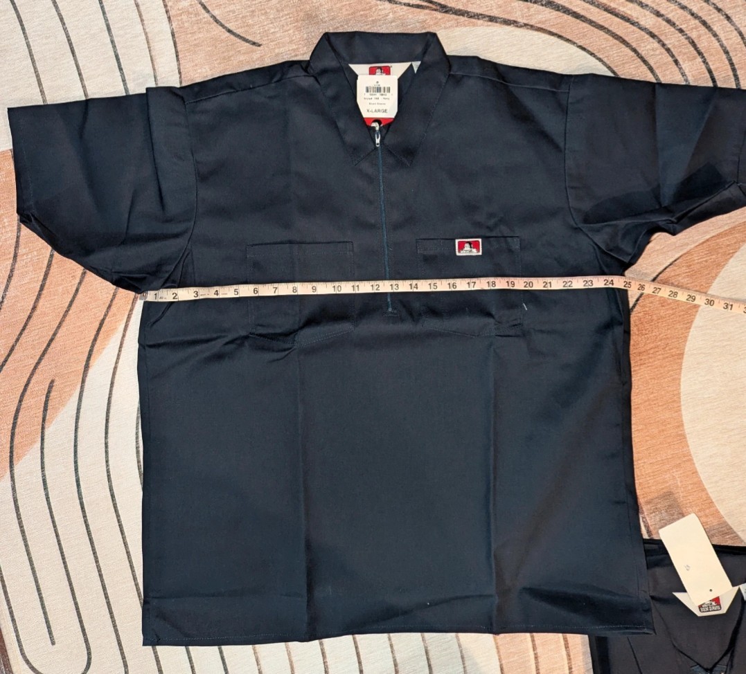 Ben Davis Railroad 1/2 Zip Shirt, Navy Men’s XL