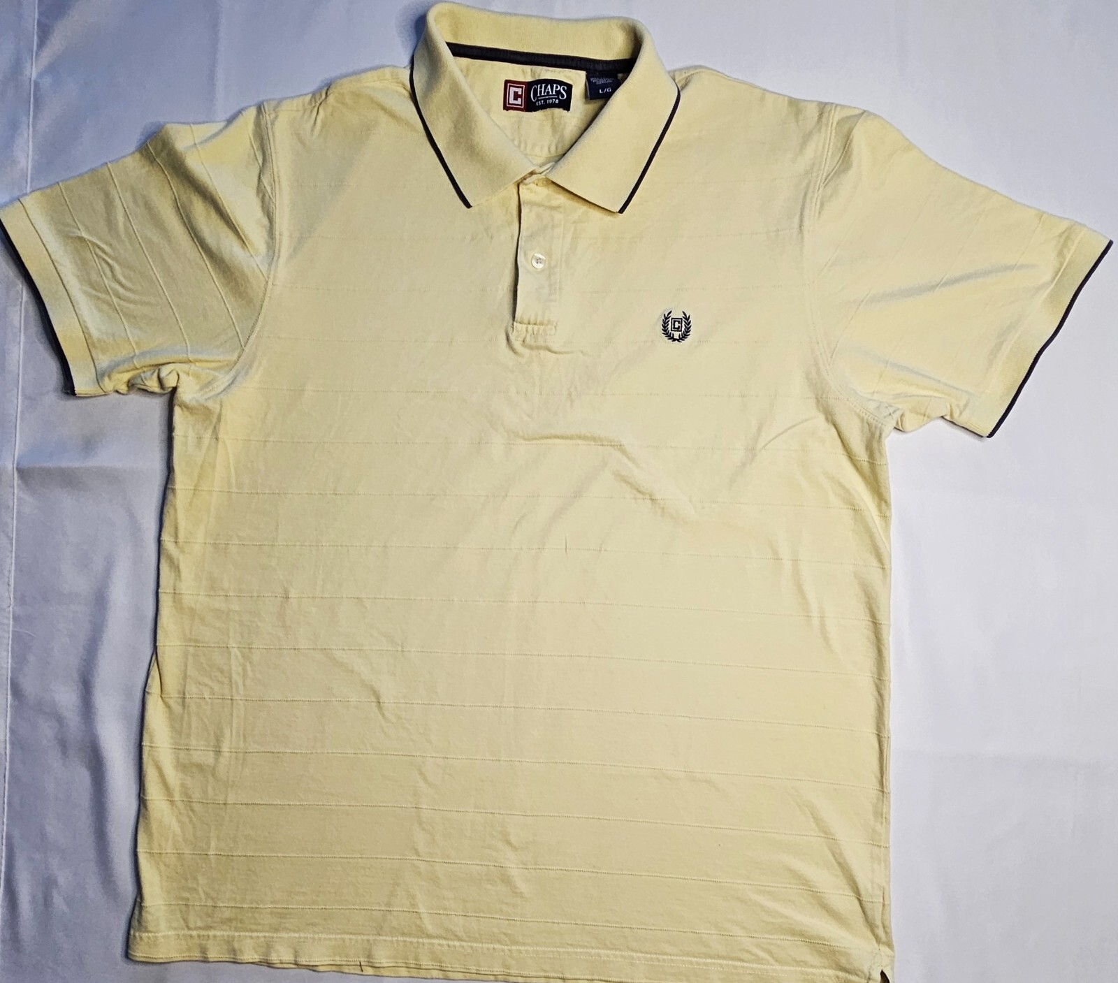 Mens Chaps Short Sleeve Yellow Polo Shirt Size Large – NICE