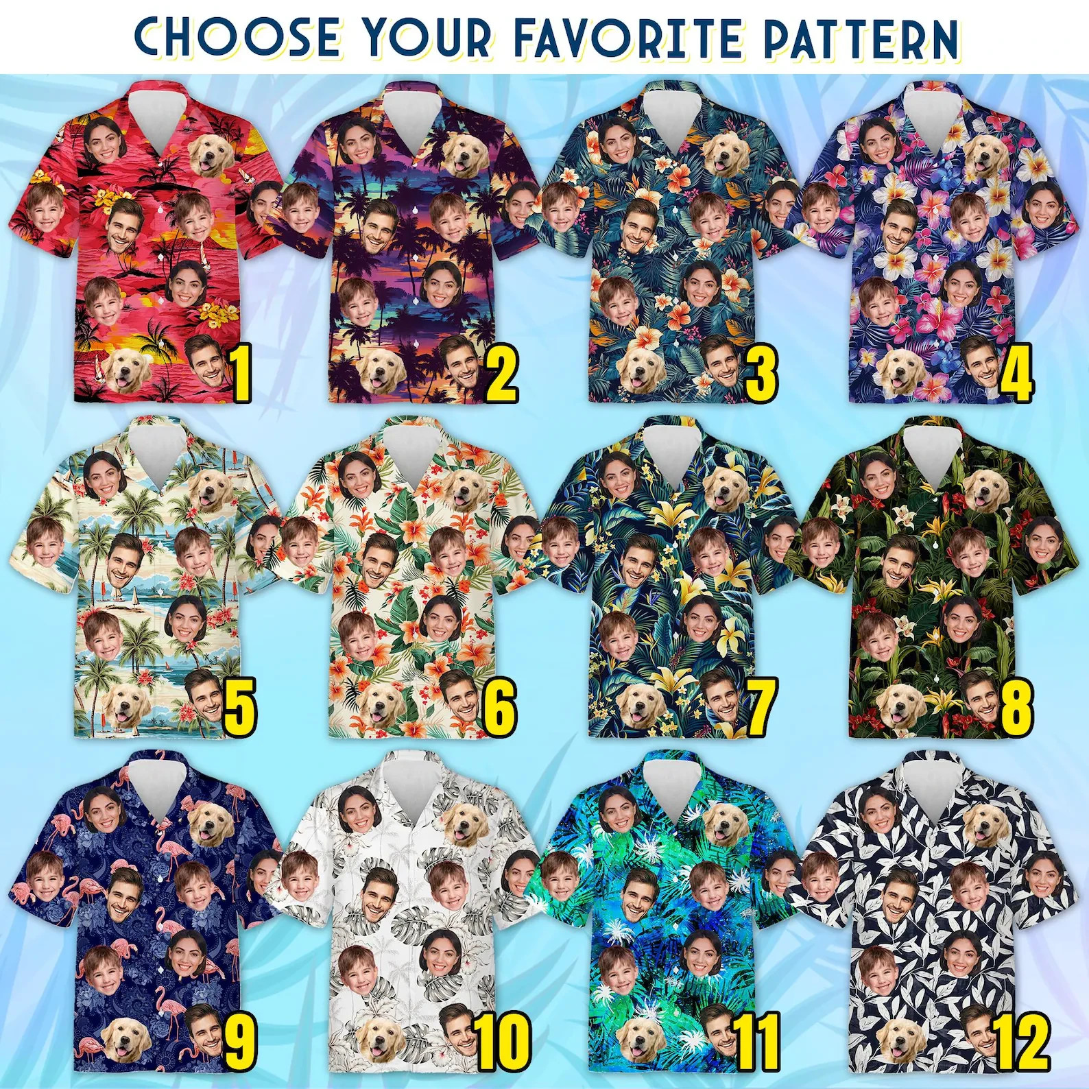 Custom Face Hawaiian Shirt , Personalized Face Beach Shirt with Photos Picture