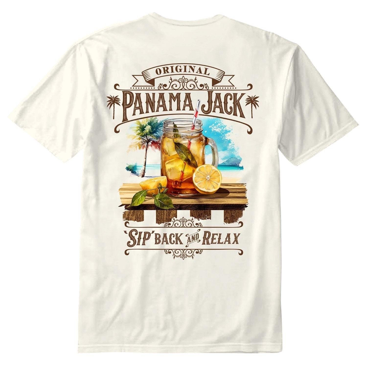 Panama Jack Sweet Tea T-Shirt, Lightweight, Breathable, 100% Combed Cotton