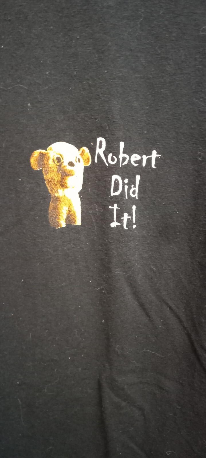 Size Large Black Robert Did It Robert The Haunted Doll Heavy Cotton T Shi
