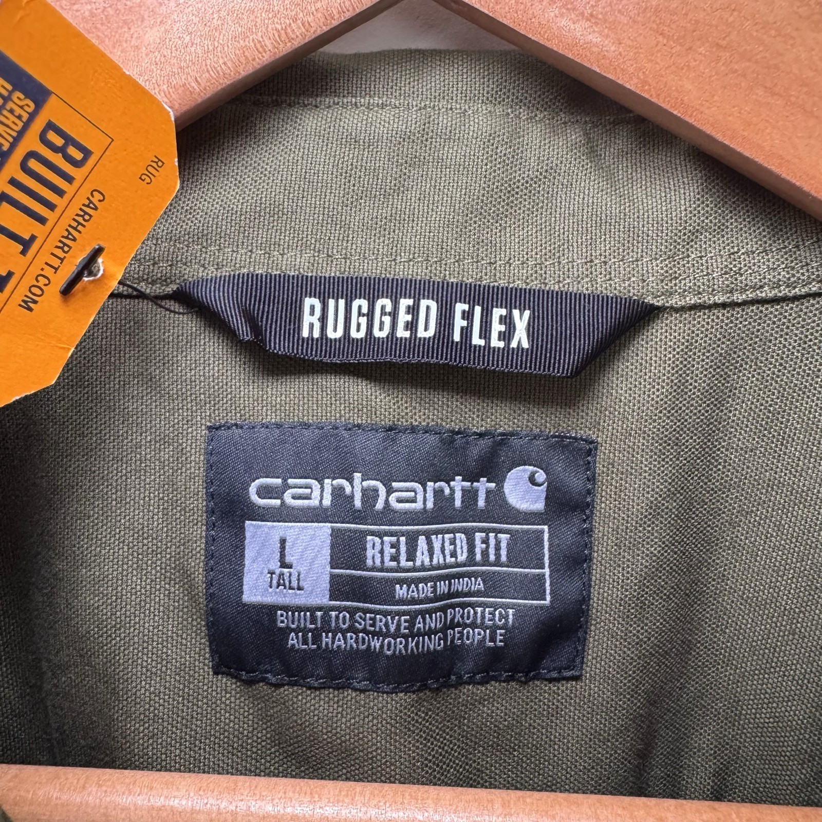 Carhartt Mens Rugged Flex Short-Sleeve Work Shirt Canvas Button Down Large-Tall