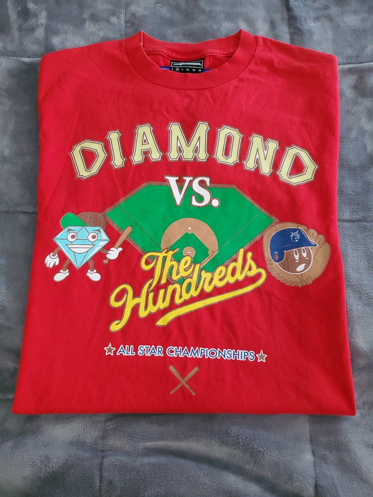 Diamond Supply Co vs. The Hundreds ALL-STAR Championship Baseball Tshirt SZ M