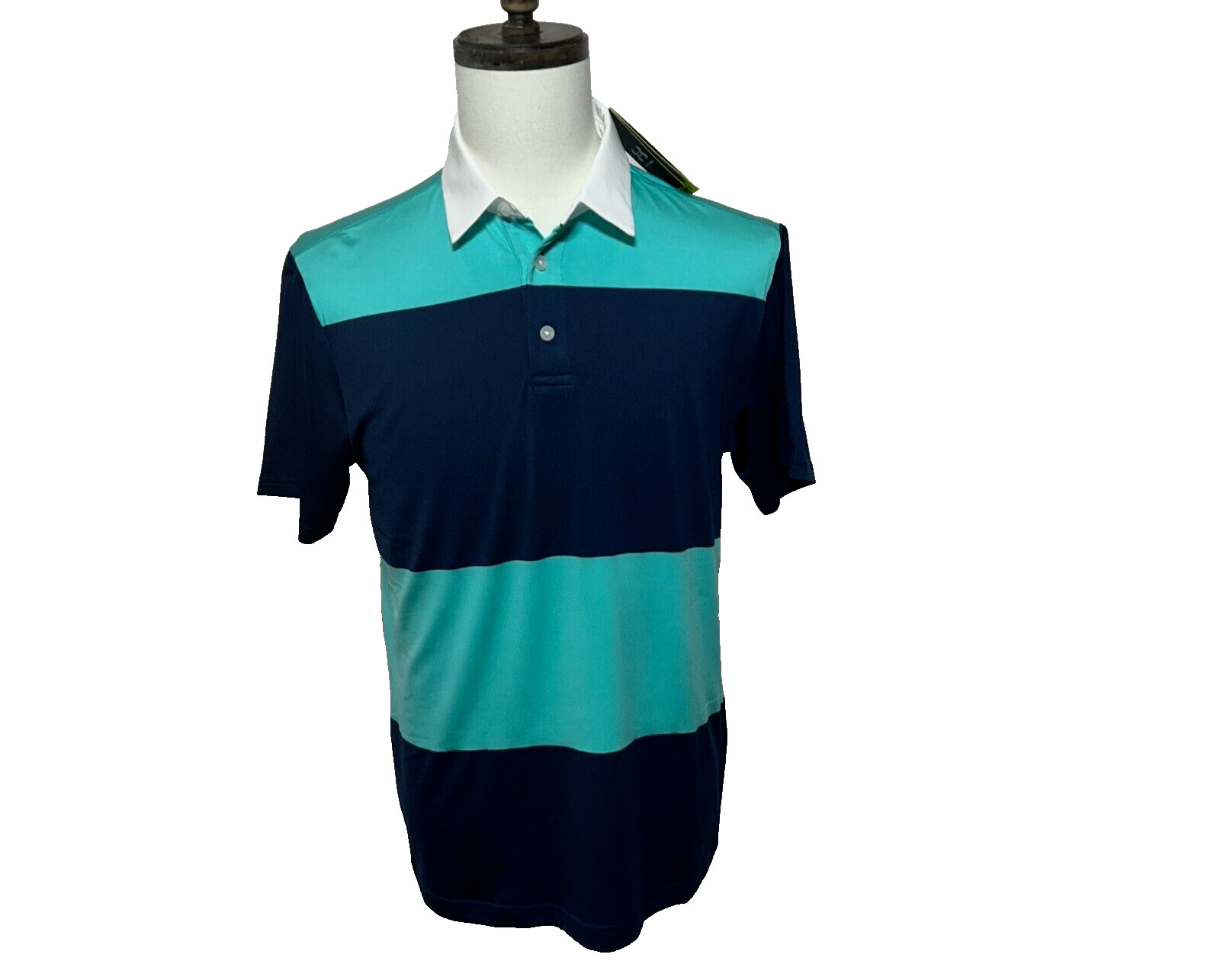 Under Armour Shirt Mens Small Blue Colorblock UPF 30 Anti Odor Playoff Polo NWT