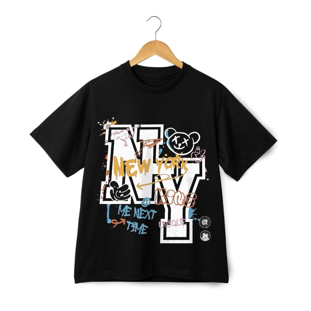 New York Graffiti Streetwear Graphic T-Shirt – NY Letter Hip Hop Urban Tee
