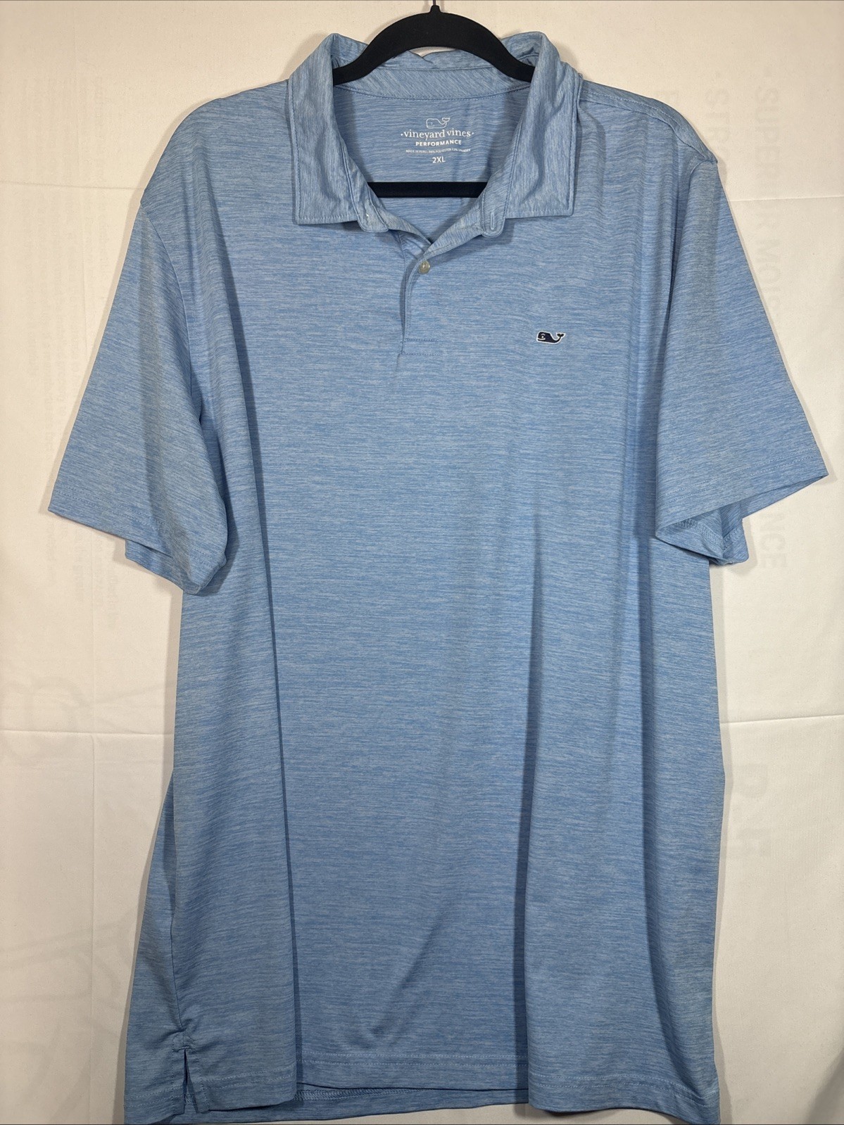 Vineyard Vines Performance Golf Polo Mens XXL Blue Striped Short Sleeve Shirt