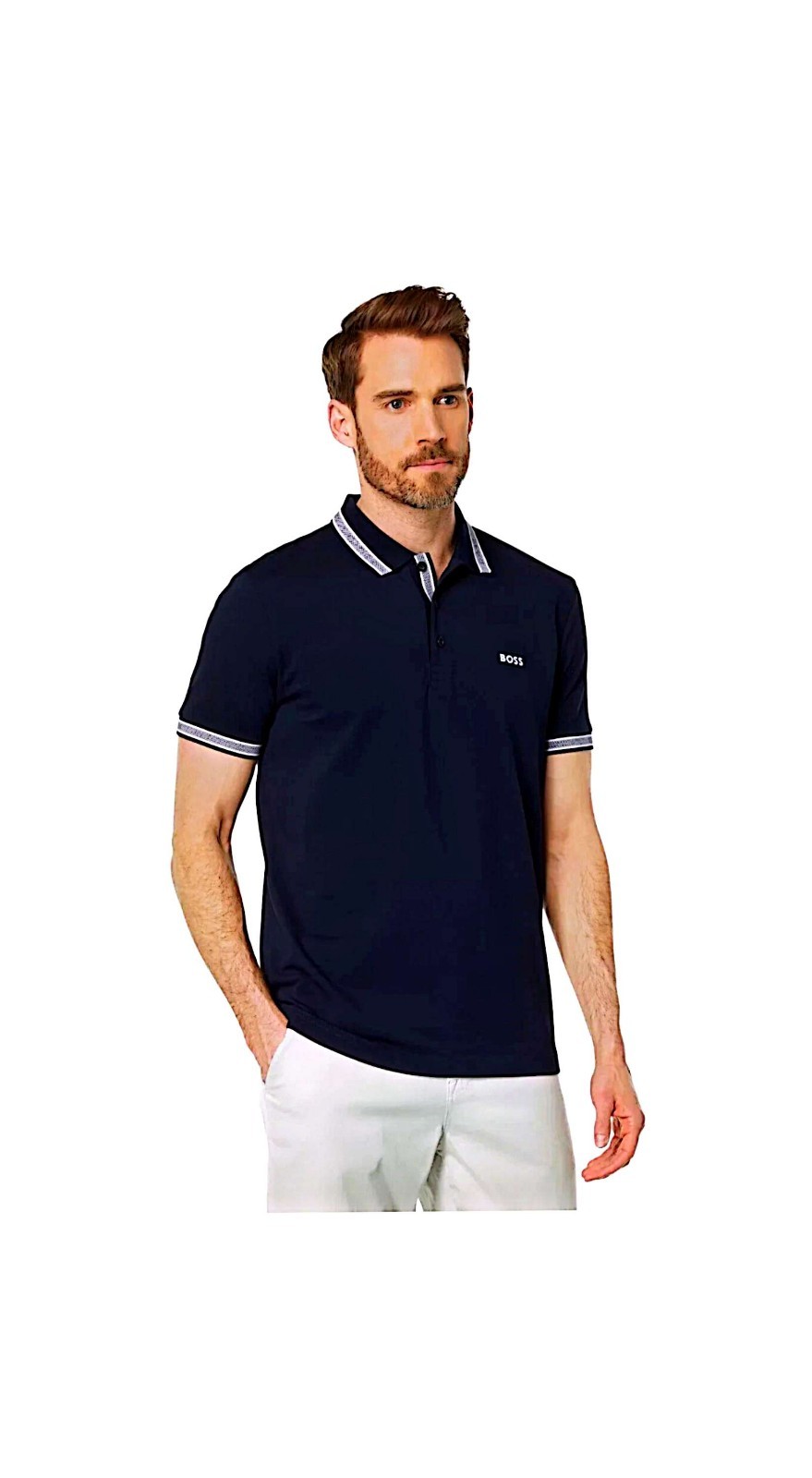 BOSS Paddy Cotton Polo Whale Blue MD