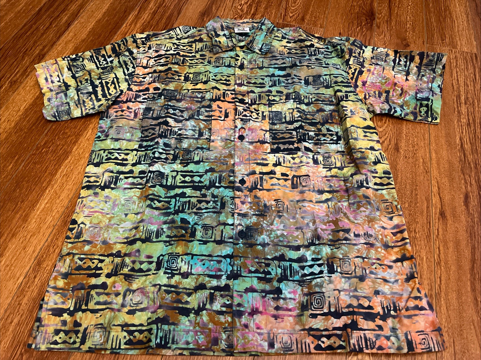 Vintage Rum Reggae Shirt Mens Medium Hawaiian Aloha Short Sleeve Tribal