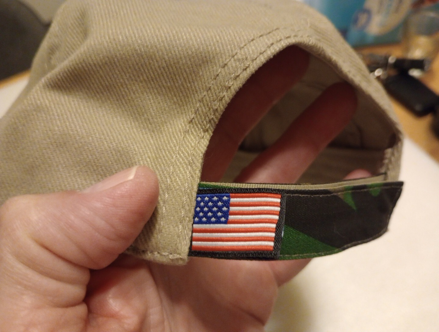 Elk Creek Virginia Souvenir Hat, Log Cabin, American Flag, Adjustable Hat