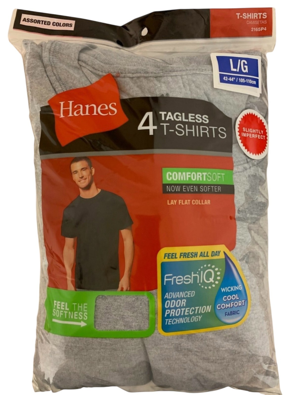 Hanes Men’s T-Shirt Tagless ComfortSoft Crewneck 4-Pack 2165