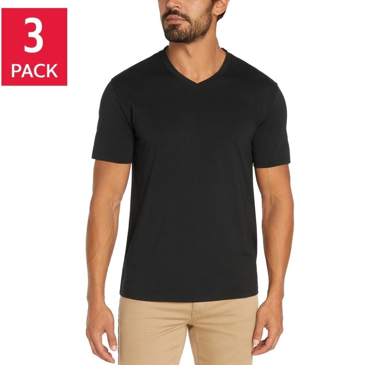 Banana Republic Men’s V-Neck T-Shirt 3-Pack – Black – Brand New