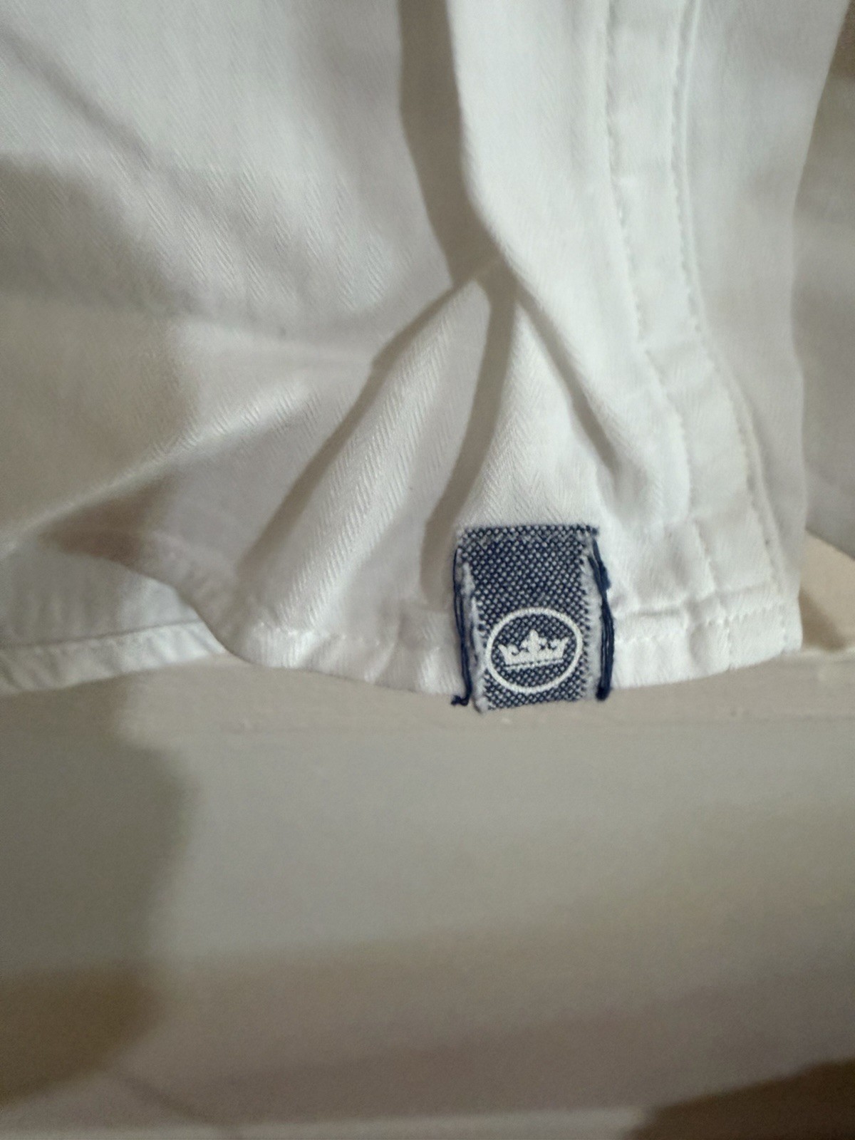 Peter Millar Men’s Regular L White Solid Long Sleeve Button-Up Point Collar