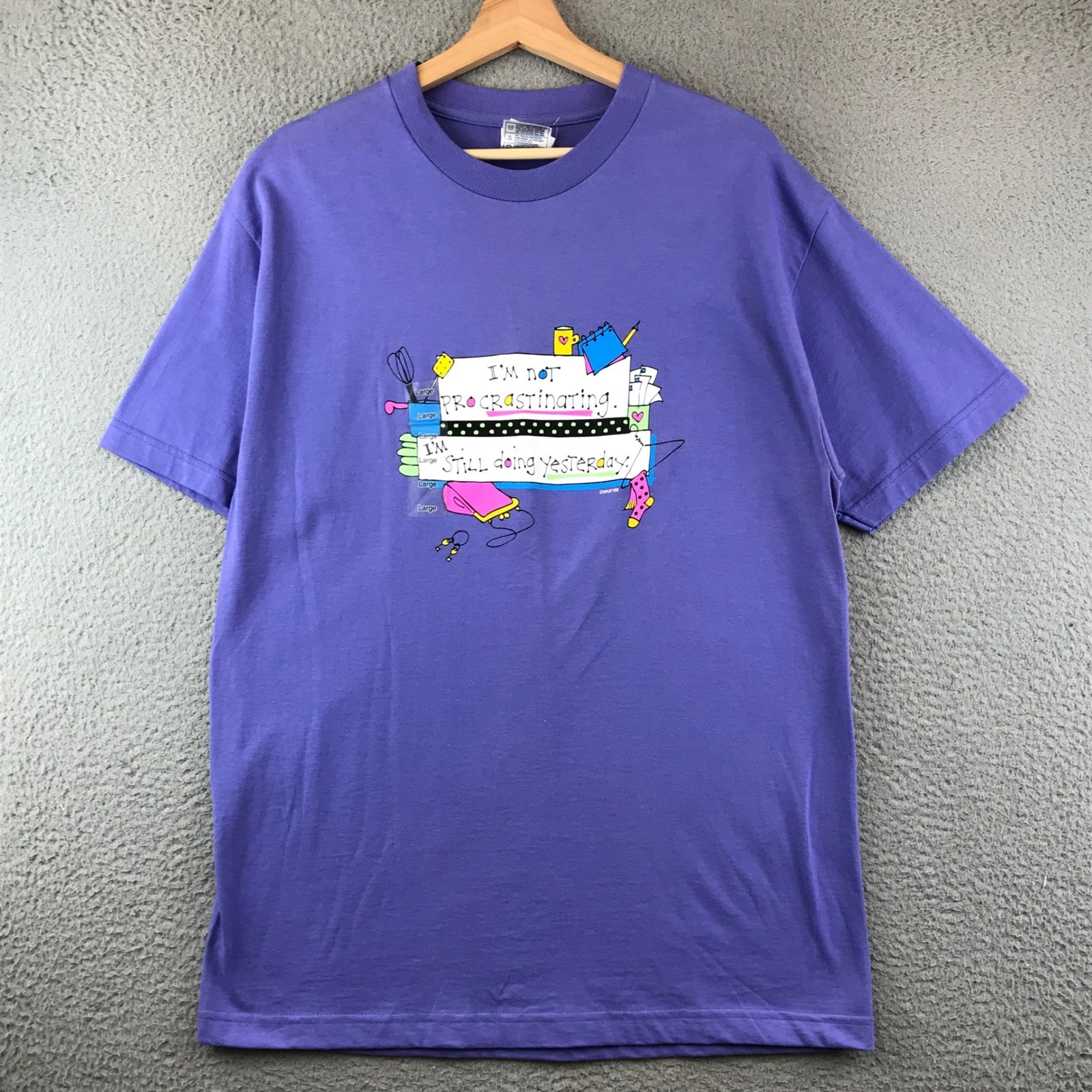 Alstyle Apparel T-Shirt Funny Graphic Tee I’m Not Procrastinating Large