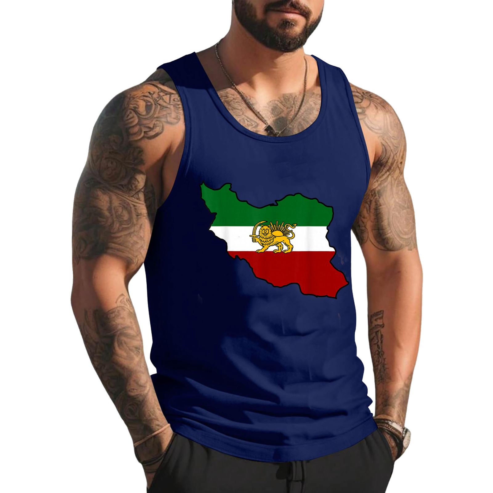 Iran Flag with Lion and Sun Shirt, Iranian Roots Freedom Women Men Tank Top