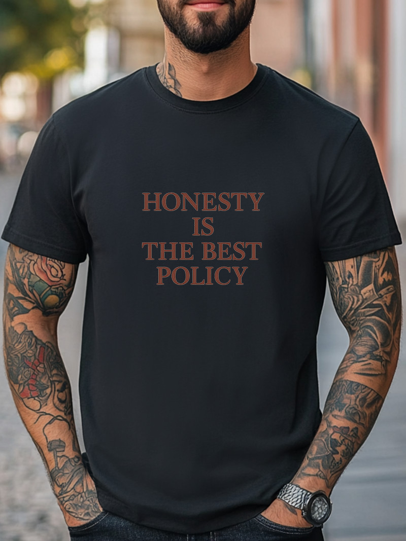 Honesty Is the Best Policy Quote T-Shirt Minimalist Motivational Tee Unisex Tee