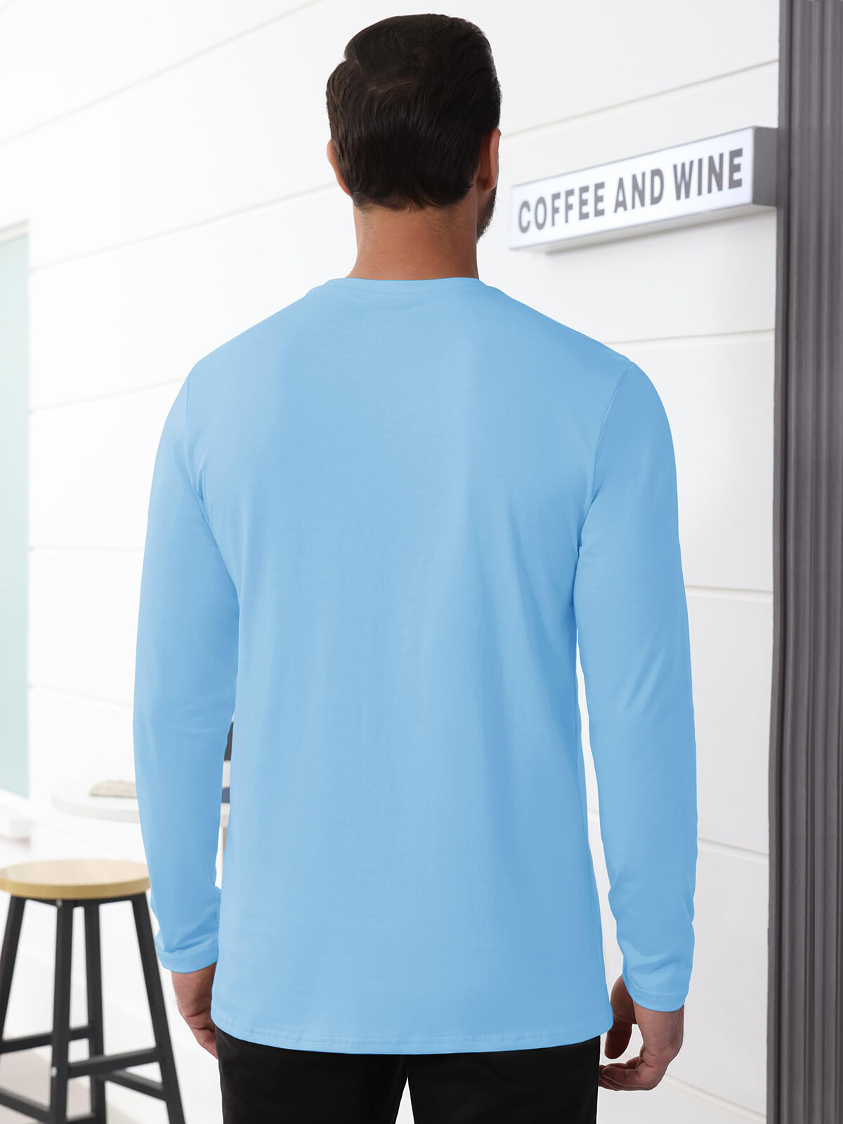 Men’s Cotton Casual Shirt Long Sleeve Chest Pocket Shirt Hiking Work Travel Tops