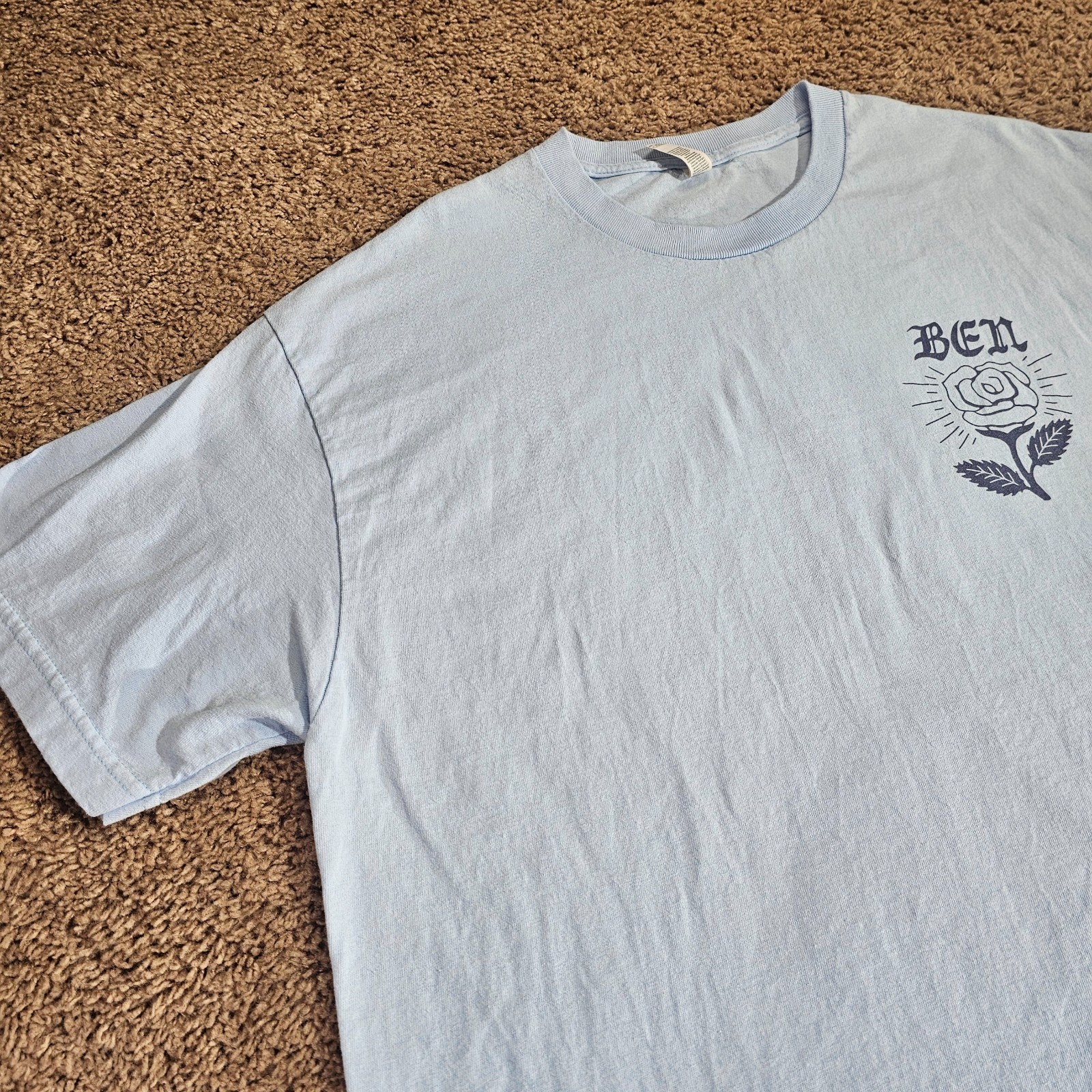 Macklemore BEN Tour T Shirt XL Light Blue American Apparel 1301 Graphic Tee