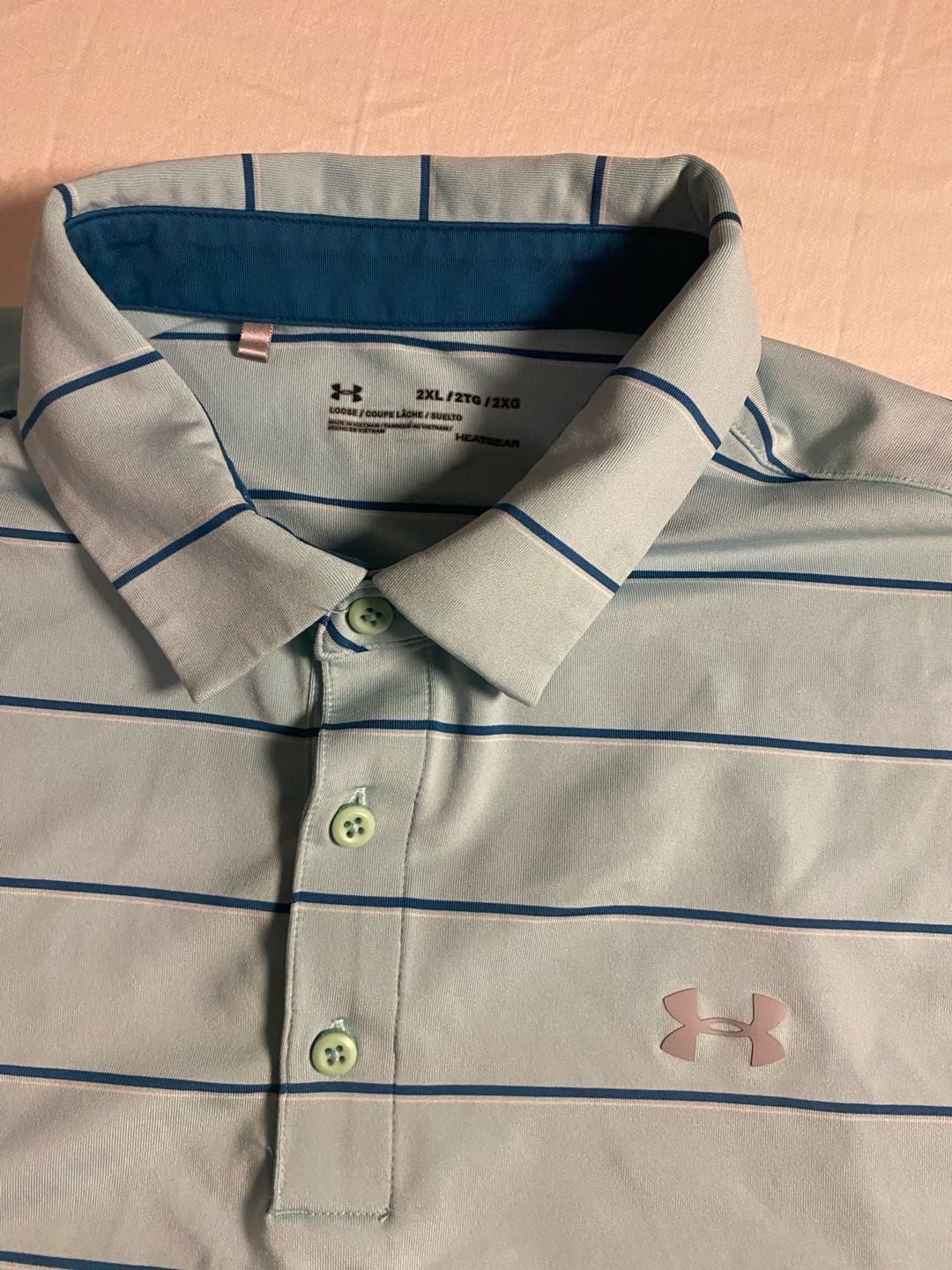 Under Armour HeatGear Men’s Loose Fit Striped Performance Golf Polo Shirt. SKU#1