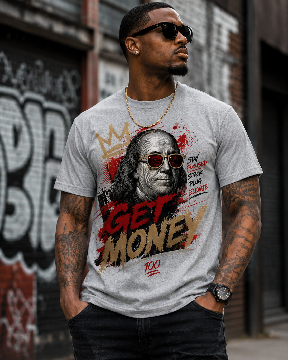 Pro Club Shakawear Get Money Streetwear Graphic Tee Shirt To Match Sneakers Hip