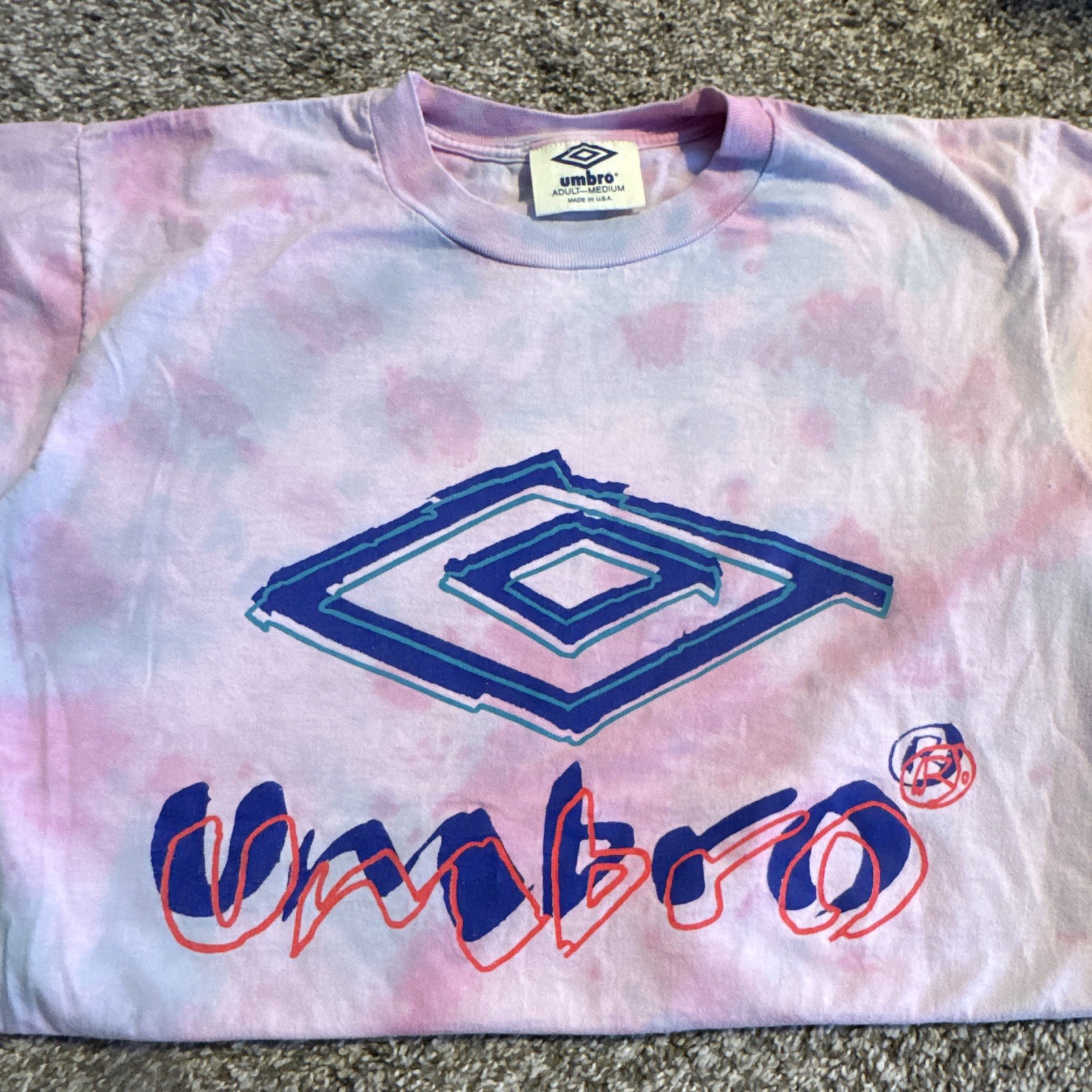 90’s Original Umbro Tie-Dye Shirt Men’s Adult Medium Pinkish Purple