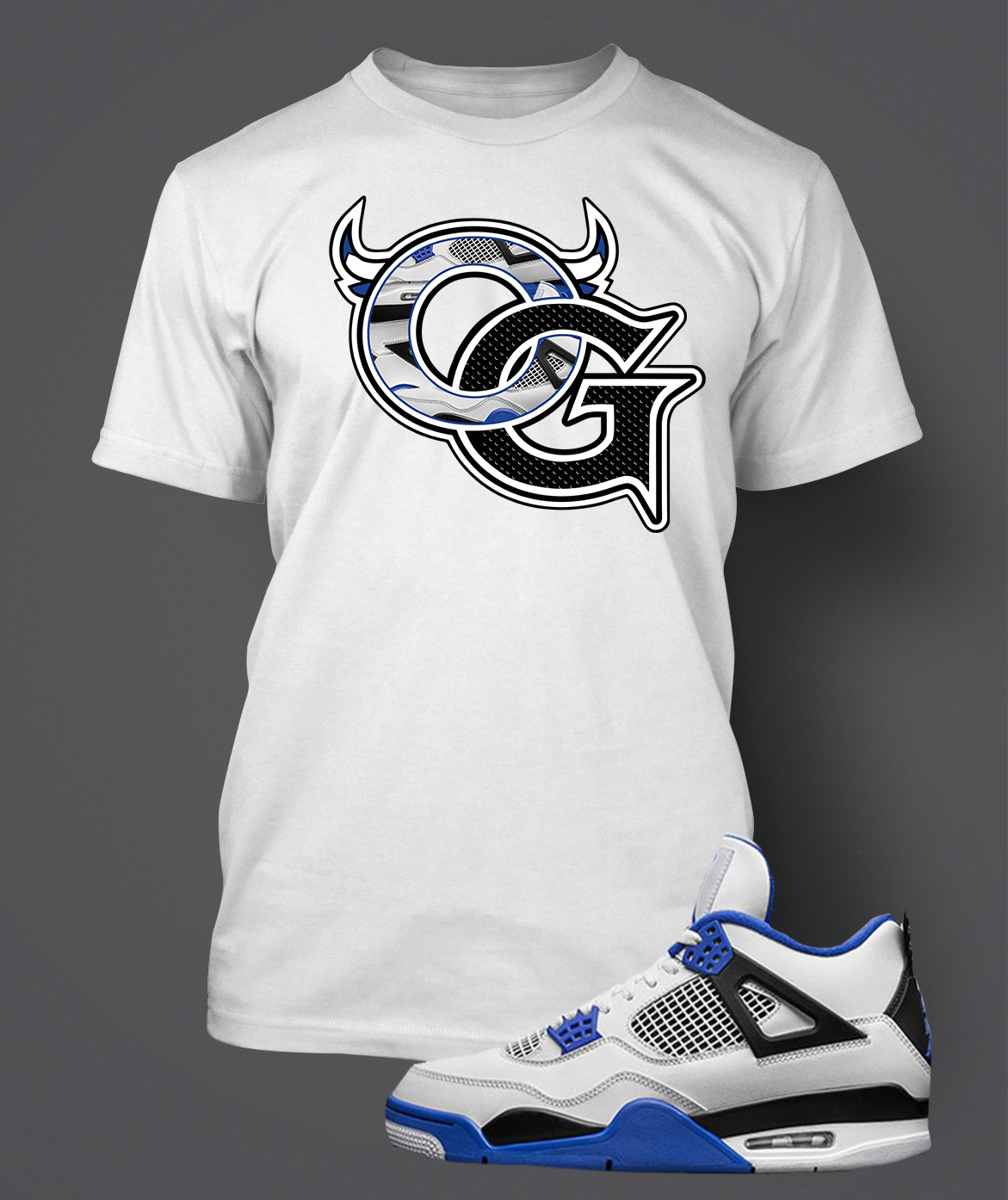 OG Graphic Sneaker Sport Tee Shirt Match J4 MOTORSPORTS Pro Club Shaka Big Tall