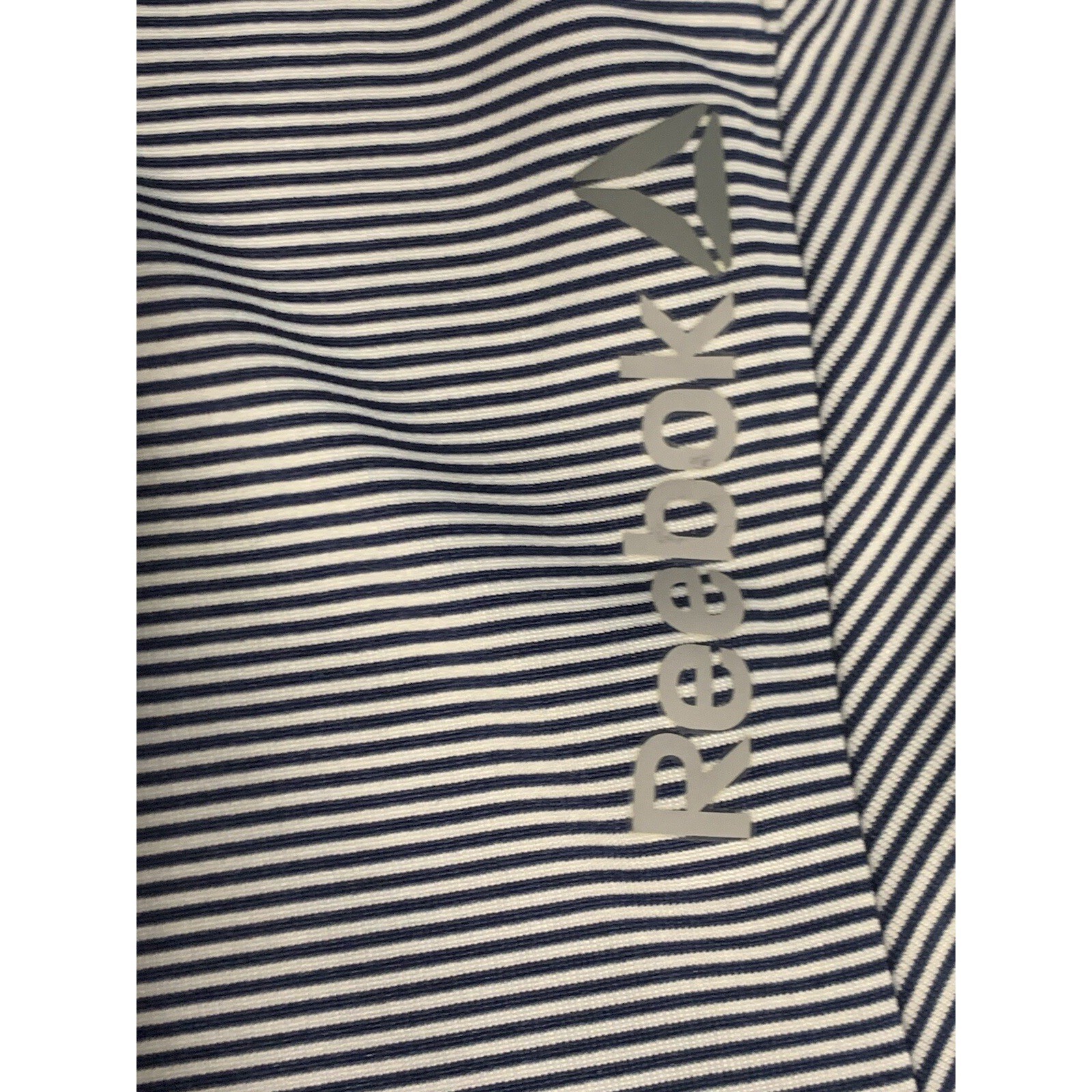 Mens Small Reebok Striped Collared Polo Shirt Very Nice! Speedwick