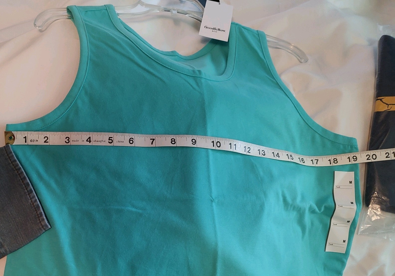 2 Pack Medium Turquoise Tank Tops chest 19 1/2″ Round Neck Goodfellow & Co.