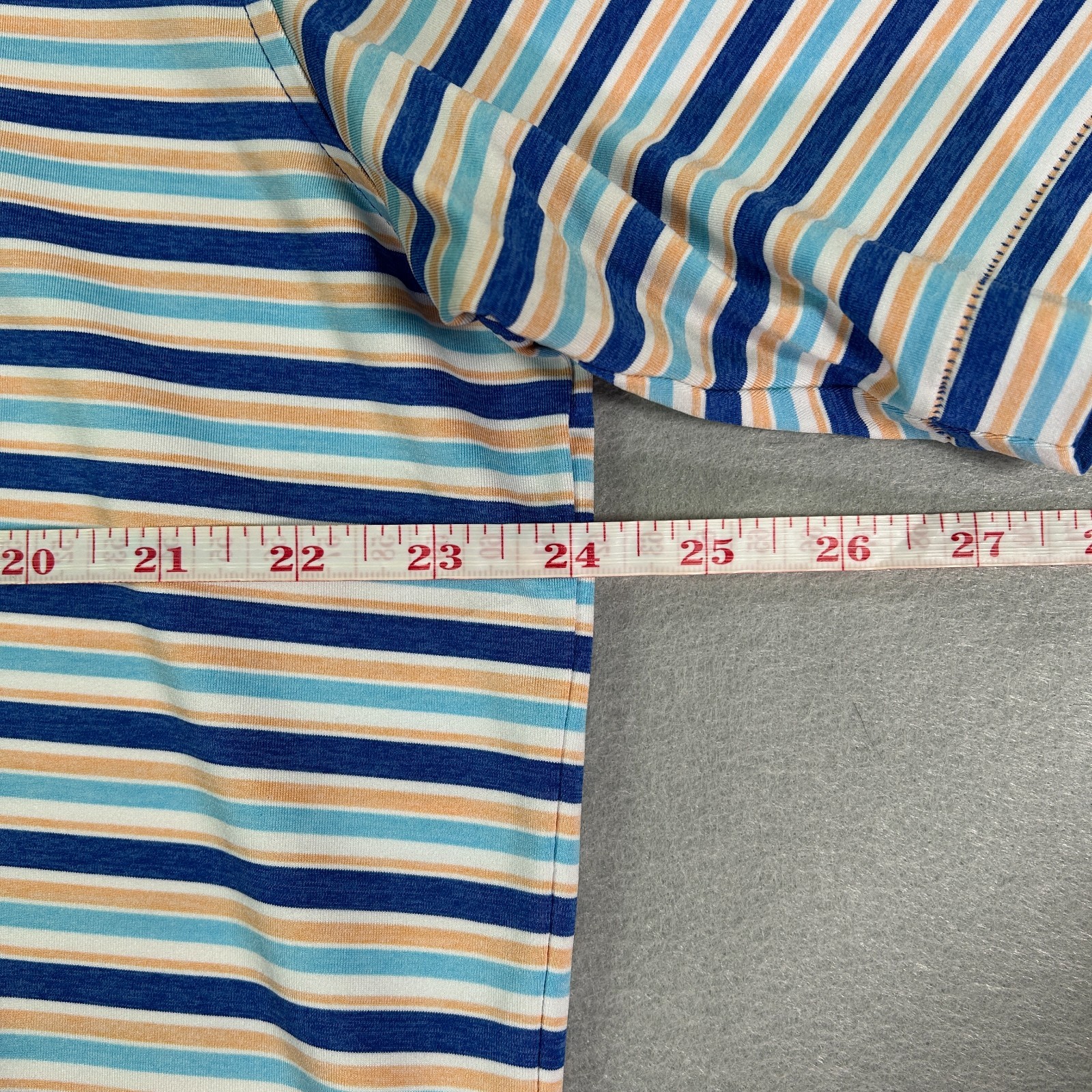Peter Millar Men’s Shirt Large L Summer Comfort Golf Polo Striped Fly Fishing