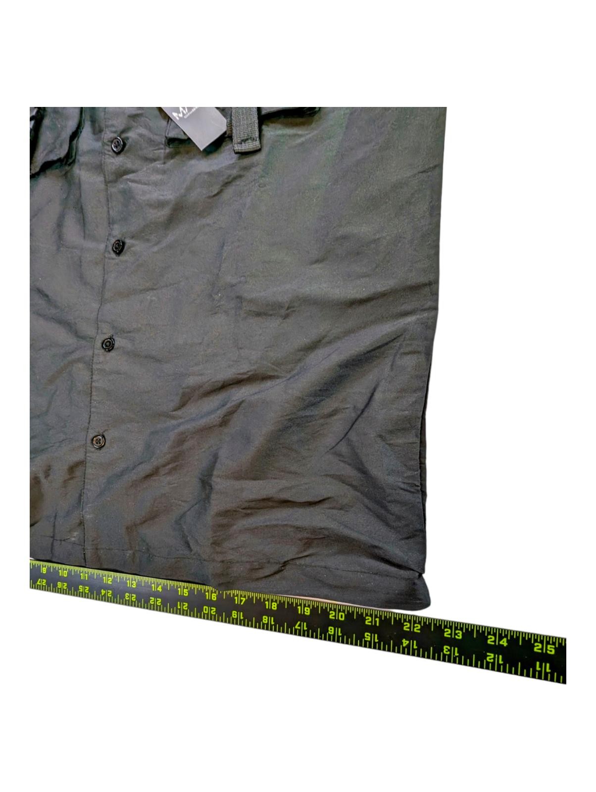Boohooman SHORT SLEEVE REVERE UTILITY SHIRT Black Medium