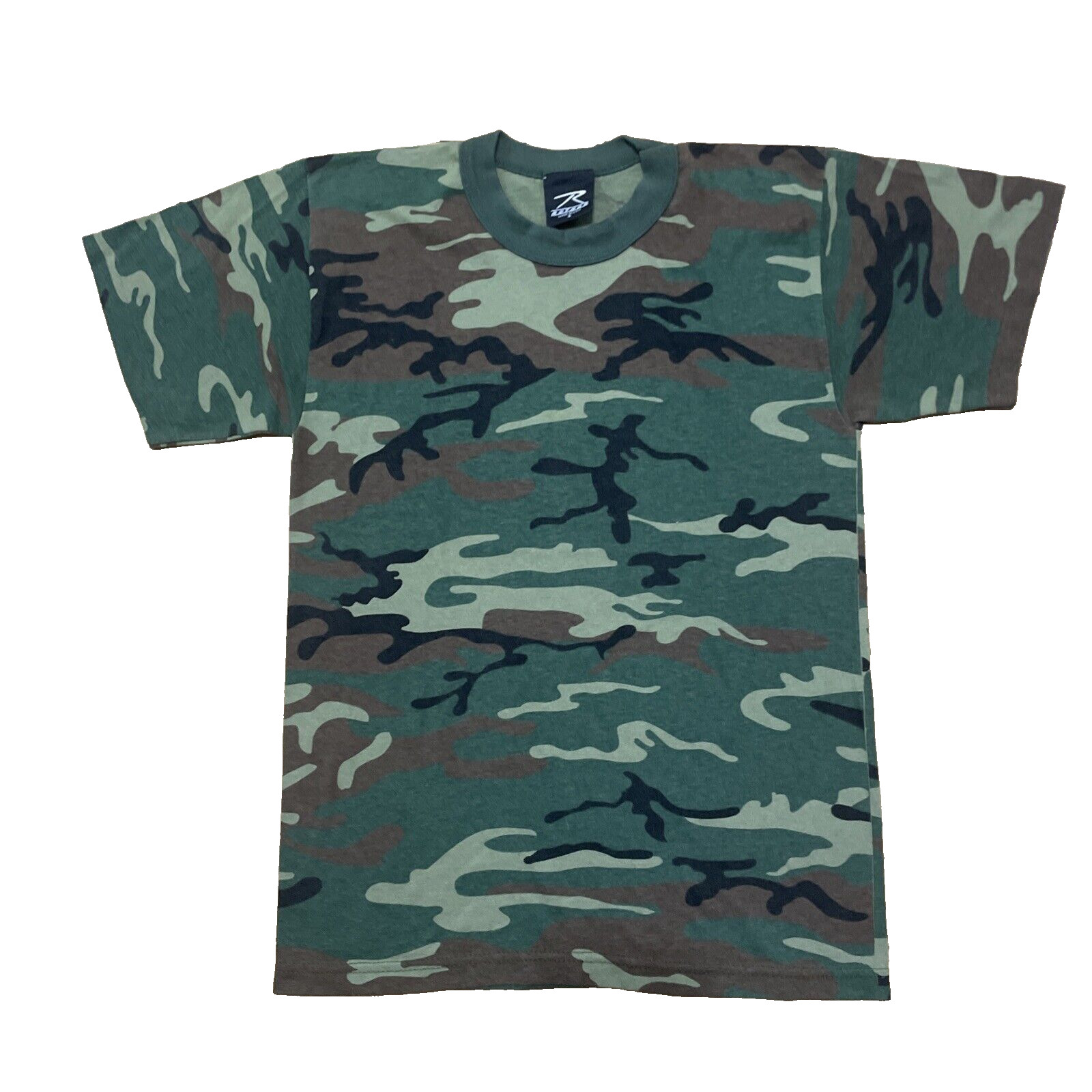 Vtg ROTHCO Army Surplus Shirt Men S Camo Green Army Forest Woodland Made USA