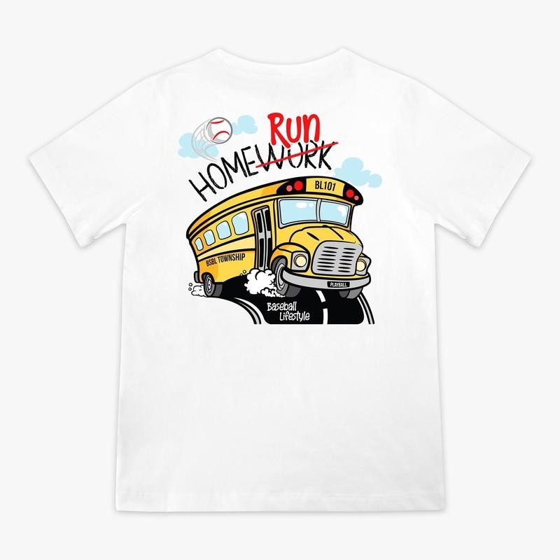 Homerun Bus Youth Tee – White