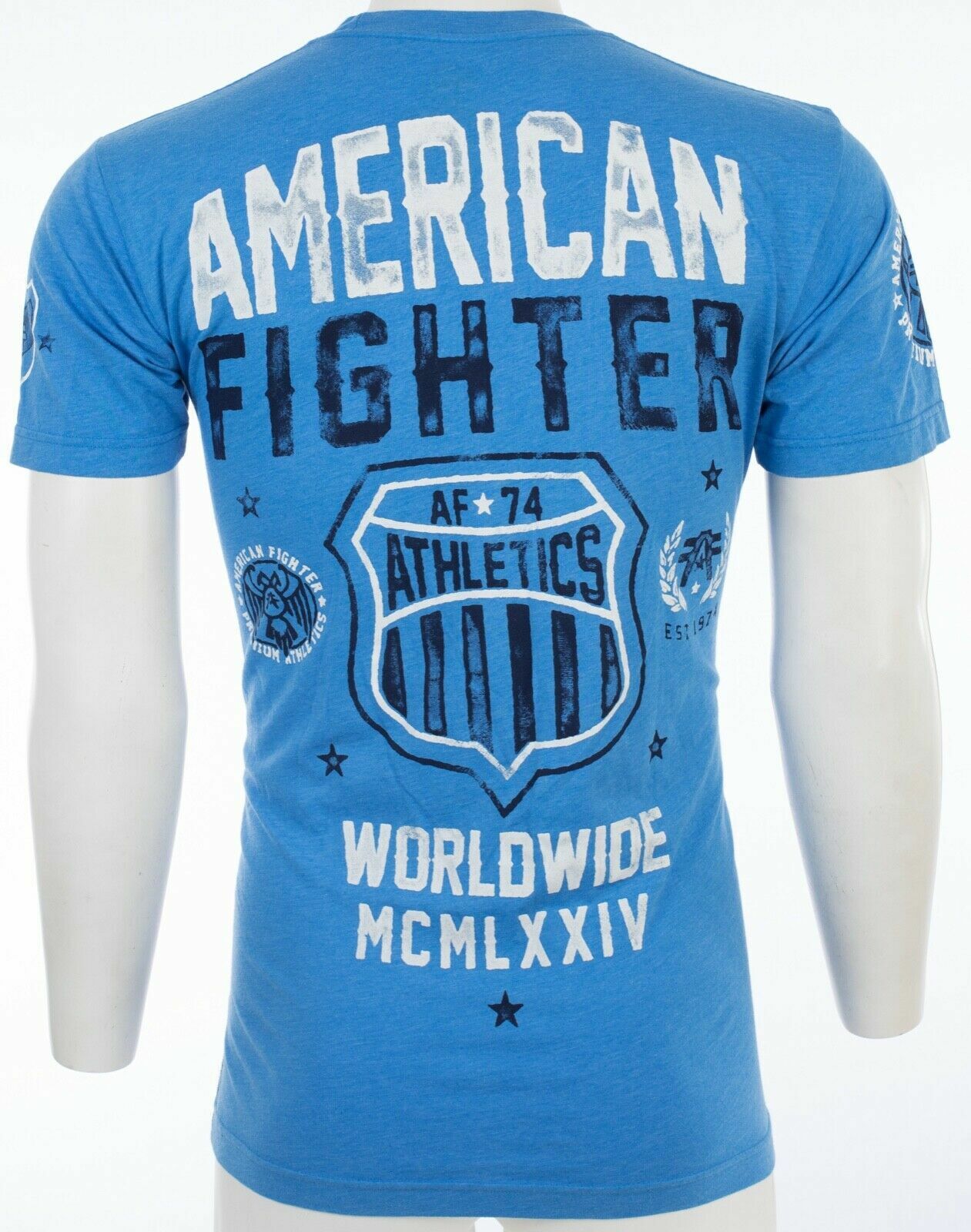 AMERICAN FIGHTER North Carolina Blue Athletic Men Crewneck T-shirt L-3XL NWT