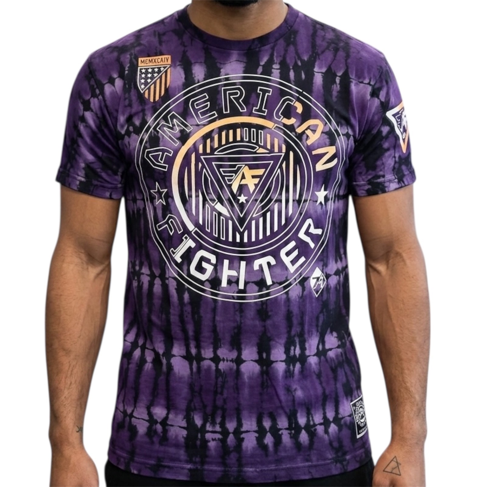 AMERICAN FIGHTER Purple Flux Wash NORTHRIDGE Athletic Graphic T-shirt NWT