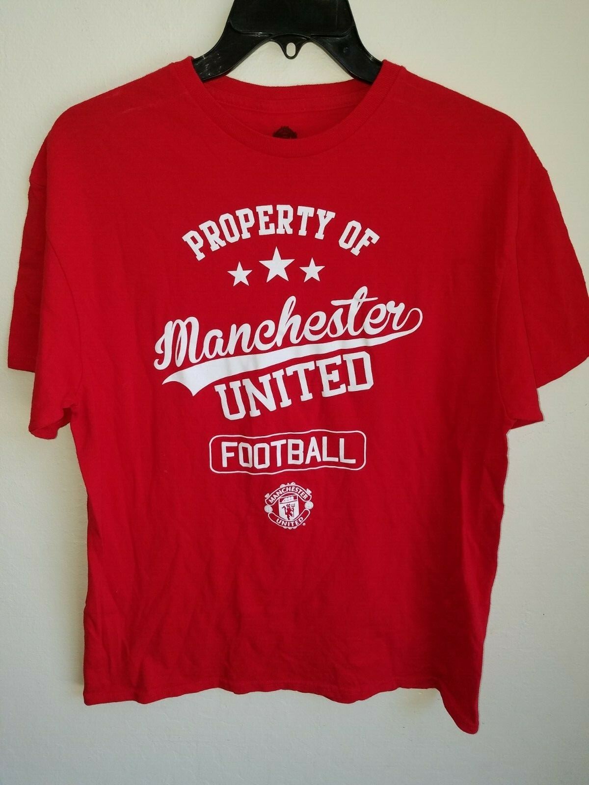 Property Of Manchester United Football Soccer Red Devils T Shirt–NWOT–Sz Large